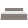 vidaXL Bett mit Stauraum und LED mit Matratze Taupe 160 x 200 cm Stoff