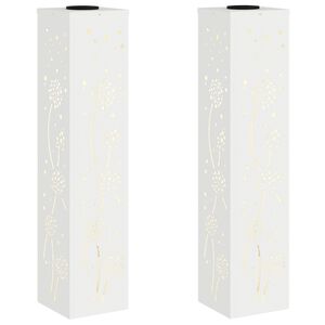 vidaXL Solar LED Weg Licht 2 stk. Warmes Wei&szlig; 18 x 18 x 80 cm