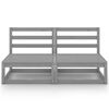 vidaXL Gartensofa 2-Sitzer Grau Massivholz Kiefer