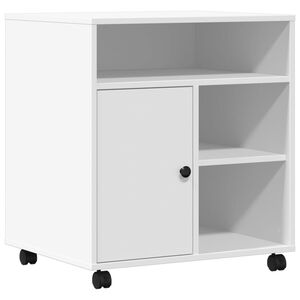 vidaXL Druckerst&auml;nder mit Rollen Wei&szlig; 60x50x67 cm