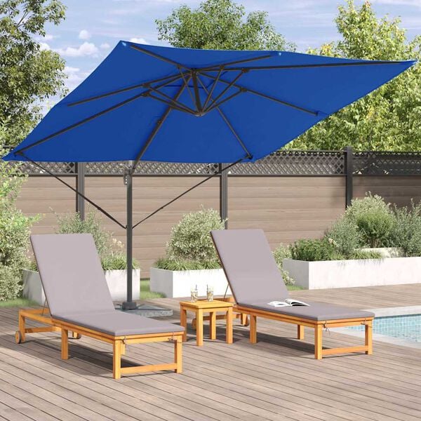 vidaXL Roma Parasol Blau 286 x 284 x 265 cm Aluminium und Polyester