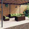 vidaXL 8-tlg. Garten-Lounge-Set mit Kissen Poly Rattan Braun