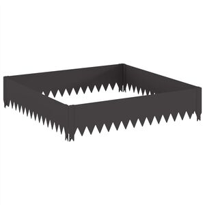 vidaXL Raseneinfassung 100 x 100 x 20 cm Stahl Schwarz