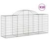 vidaXL Gabionen mit Hochbogen 18 Stk. 200x50x80/100cm Verzinktes Eisen