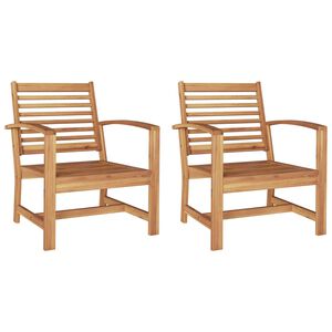 vidaXL Stuhl 2 pcs Braun 65 x 60 x 76,5 cm Massivholz Teak