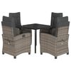 vidaXL 5-tlg. Garten-Essgruppe mit Kissen Grau Poly Rattan