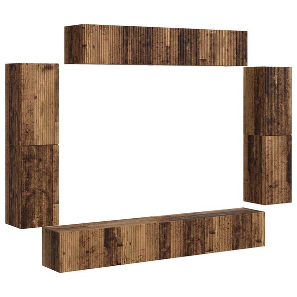 vidaXL TV-Schr&auml;nk 8 pcs Altholz