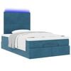 vidaXL Ottoman-Bett mit Matratzen & LEDs Dunkelblau 120x200 cm Samt