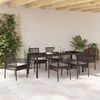 vidaXL Garten Essgruppe mit Kissen 7 pcs Braun Poly-Rattan