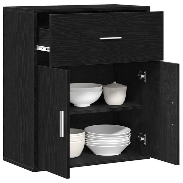 vidaXL Sideboard Schwarz Eichen-Optik 60 x 31 x 70 cm Holzwerkstoff