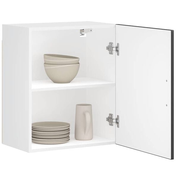 vidaXL K&uuml;chen-H&auml;ngeschr&auml;nke 2 Stk. Porto Schwarz Holzwerkstoff