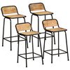 vidaXL Barhocker 4 Stk. 46x35,5x80 cm Raues Mango Massivholz