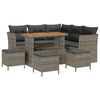 vidaXL Gartensofa-set 9 pcs Grau Poly-Rattan