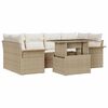 vidaXL Garten-Sofa-Set mit Kissen 7 pcs Beige Poly-Rattan