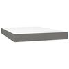 vidaXL Boxspringbett mit Matratze & LED Dunkelgrau 140x190 cm Stoff