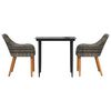 vidaXL Garten Essgruppe mit Kissen 3 pcs Grau Poly-Rattan