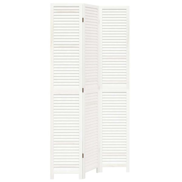 vidaXL 3-tlg. Raumteiler Wei&szlig; Massivholz Paulownia