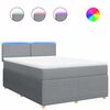 vidaXL Boxspringbett mit Matratze Hellgrau 160x200 cm Stoff