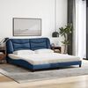 vidaXL Bett mit Matratze "Hvar" Blau 180x200 cm Stoff