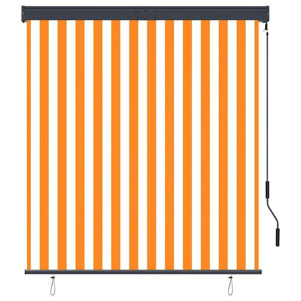 vidaXL Au&szlig;enrollo 140x250 cm Wei&szlig; und Orange