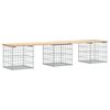 vidaXL Gartenbank aus Gabionen 203x44x42 cm Massivholz Kiefer