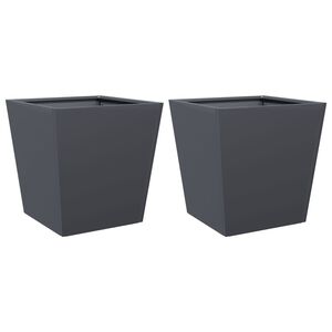 vidaXL Pflanzk&uuml;bel 2 Stk. Anthrazit 40x40x40 Stahl