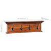 vidaXL Wandgarderobe 70x10x20 cm Teak Massivholz