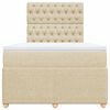 vidaXL Boxspringbett mit Matratze Creme 120x200 cm Stoff