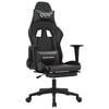 vidaXL Gaming-Stuhl mit Massage & Fu&szlig;st&uuml;tze Schwarz & Grau Kunstleder