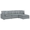 vidaXL Modulares Sofa mit Fu&szlig;hocker Kissen Stoff Hellgrau