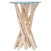 vidaXL Couchtisch mit Glasplatte 35x35x50 cm Massivholz Teak