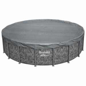 Bestway Poolabdeckung &Oslash;5,49 m Rund Polyester Grau
