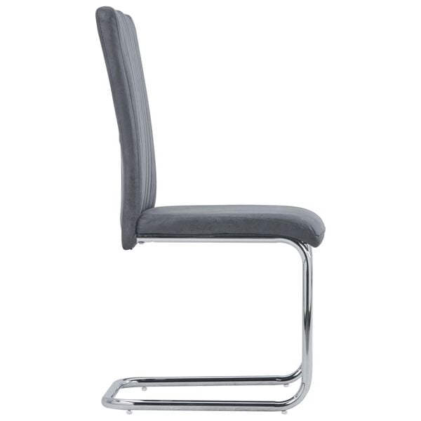 vidaXL Freischwinger 2 Stk. Grau Wildleder-Optik