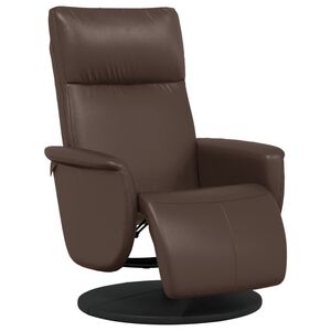vidaXL Relaxsessel mit Fu&szlig;teil Braun Kunstleder