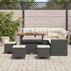 vidaXL Garten-Sofa-Set mit Kissen mit Speicher Schwarz Poly Rattan
