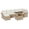 vidaXL Sofa Set mit Kissen 8 pcs Beige Poly-Rattan