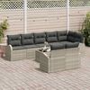 vidaXL Gartensofa-set Hellgrau 55 x 55 x 37 cm Poly-Rattan