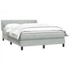 vidaXL Boxspringbett mit Matratze Hellgrau 160x220 cm Samt