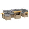 vidaXL 8-tlg. Garten-Sofagarnitur mit Kissen Beige Poly Rattan