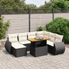 vidaXL 8-tlg. Garten-Sofagarnitur mit Kissen Schwarz Poly Rattan
