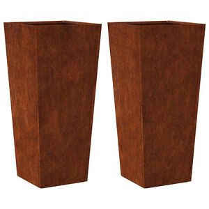 vidaXL Pflanzk&uuml;bel 2 Stk. 35x35x75 cm Wetterfester Stahl