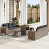 vidaXL Garten-Sofa-Set mit Speicher 9 pcs Grau Poly Rattan
