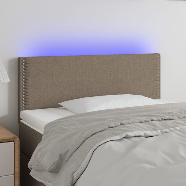vidaXL LED Kopfteil Taupe 100x5x78/88 cm Stoff