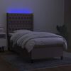 vidaXL Boxspringbett mit Matratze & LED Taupe 80x200 cm Stoff