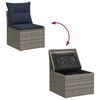 vidaXL 6-tlg. Garten-Sofagarnitur mit Kissen Grau Poly Rattan