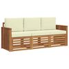 vidaXL Sofagarnituren 3 Stk. Natur und Creme Massivholz Akazie