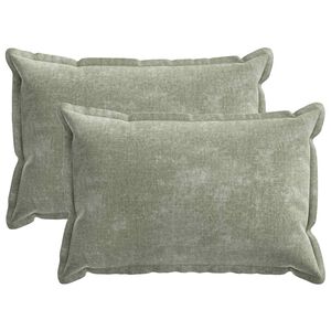vidaXL Kissenbezug 2 pcs HOUTEN Gr&uuml;n 30 x 50 cm Chenille-Stoff