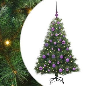 vidaXL K&uuml;nstlicher Weihnachtsbaum mit 150 LEDs Gr&uuml;n 120 cm PE und PVC