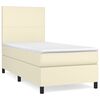 vidaXL Boxspringbett mit Matratze Creme 90x200 cm Kunstleder