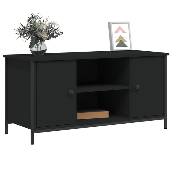 vidaXL TV-Schrank Schwarz 100x40x50 cm Holzwerkstoff